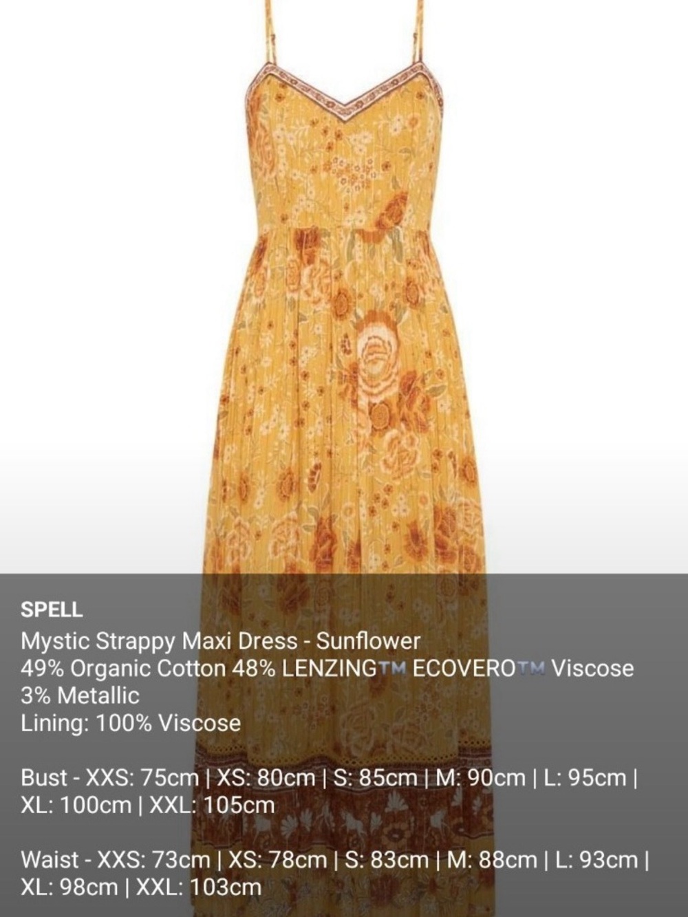 Spell and the Gypsy - Mystic Strappy Dress Sunflower - Picture 5 of 7